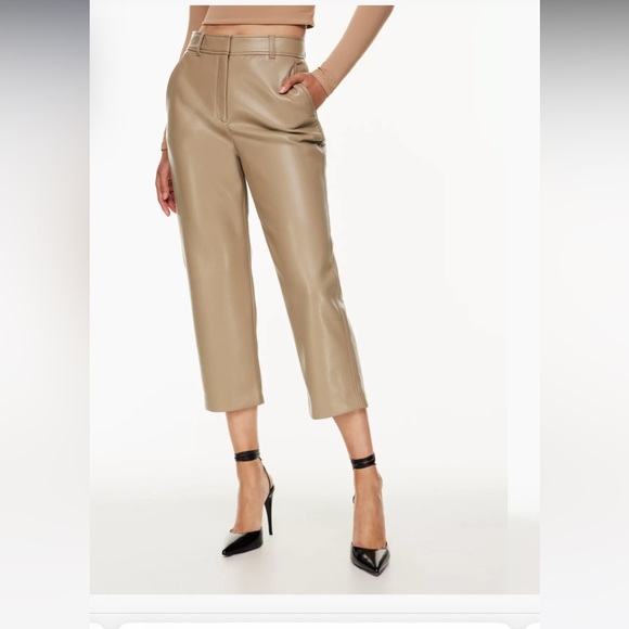 Babaton Aritzia Command cropped pant vegan leather 00 matte pearl - Picture 11 of 11